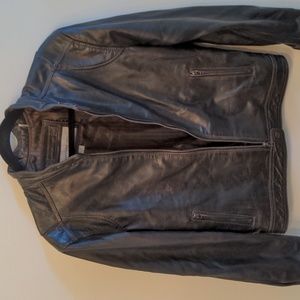 Marc New York Cafe Racer Leather Moto Jacket